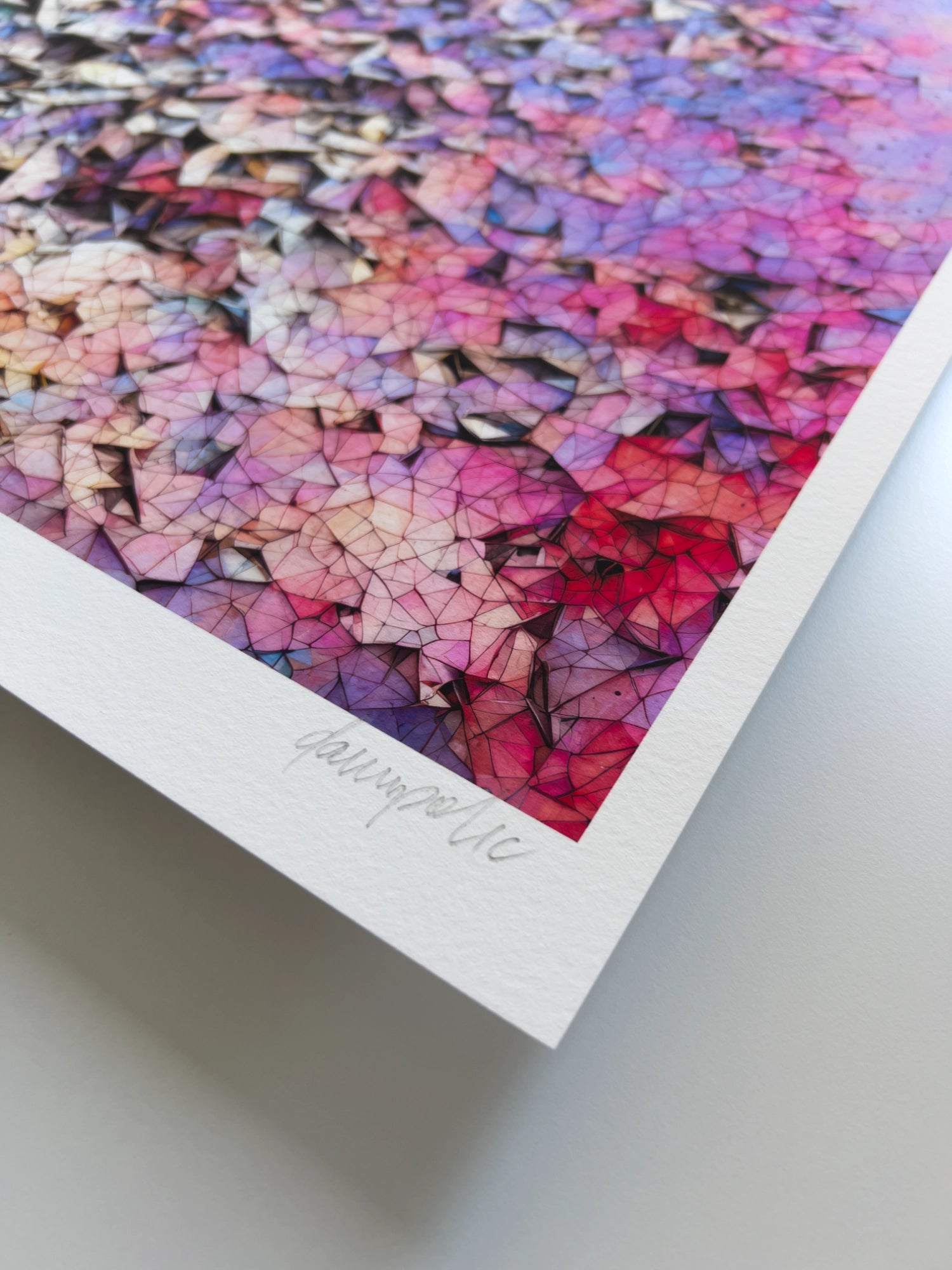A close up detail of the artist Damir Polic's hand-signed signature in the lower right corner of the print.